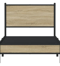 Metallbett ohne Matratze Sonoma-Eiche 90x190 cm