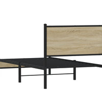 Metallbett ohne Matratze Sonoma-Eiche 90x190 cm