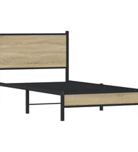 Metallbett ohne Matratze Sonoma-Eiche 90x200 cm