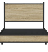 Metallbett ohne Matratze Sonoma-Eiche 90x200 cm