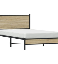 Metallbett ohne Matratze Sonoma-Eiche 100x190 cm