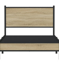 Metallbett ohne Matratze Sonoma-Eiche 100x190 cm