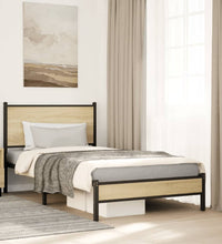 Metallbett ohne Matratze Sonoma-Eiche 100x200 cm
