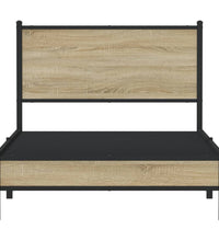 Metallbett ohne Matratze Sonoma-Eiche 100x200 cm