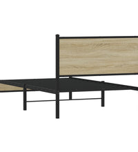 Metallbett ohne Matratze Sonoma-Eiche 100x200 cm