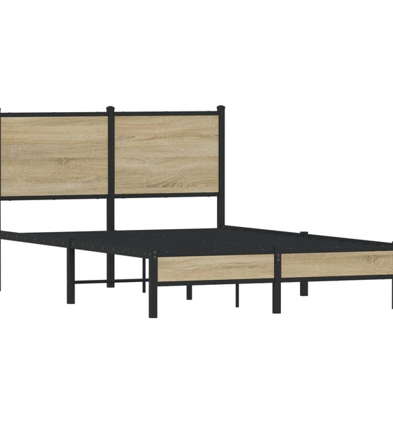 Metallbett ohne Matratze Sonoma-Eiche 120x190 cm