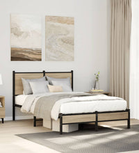 Metallbett ohne Matratze Sonoma-Eiche 120x190 cm