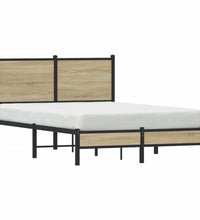 Metallbett ohne Matratze Sonoma-Eiche 120x190 cm