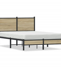 Metallbett ohne Matratze Sonoma-Eiche 120x190 cm
