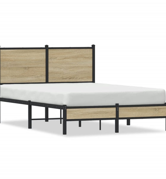 Metallbett ohne Matratze Sonoma-Eiche 120x190 cm