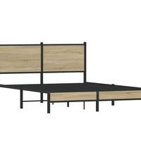 Metallbett ohne Matratze Sonoma-Eiche 137x190 cm