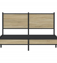 Metallbett ohne Matratze Sonoma-Eiche 137x190 cm
