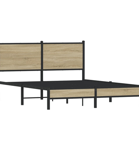 Metallbett ohne Matratze Sonoma-Eiche 140x190 cm