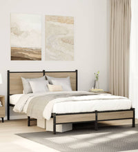 Metallbett ohne Matratze Sonoma-Eiche 140x190 cm