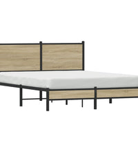 Metallbett ohne Matratze Sonoma-Eiche 140x190 cm