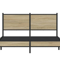 Metallbett ohne Matratze Sonoma-Eiche 140x190 cm