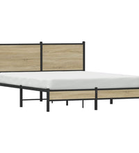 Metallbett ohne Matratze Sonoma-Eiche 150x200 cm