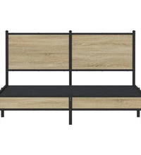 Metallbett ohne Matratze Sonoma-Eiche 150x200 cm