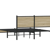 Metallbett ohne Matratze Sonoma-Eiche 150x200 cm