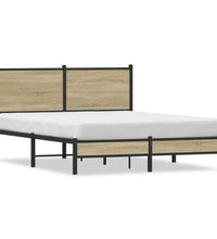Metallbett ohne Matratze Sonoma-Eiche 150x200 cm