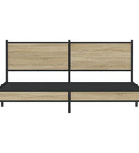 Metallbett ohne Matratze Sonoma-Eiche 160x200 cm