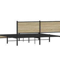Metallbett ohne Matratze Sonoma-Eiche 160x200 cm