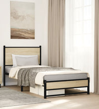 Metallbett ohne Matratze Sonoma-Eiche 75x190 cm