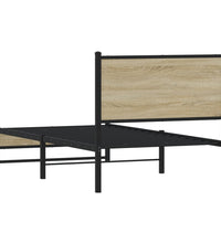Metallbett ohne Matratze Sonoma-Eiche 75x190 cm