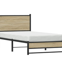 Metallbett ohne Matratze Sonoma-Eiche 90x190 cm