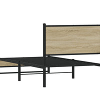 Metallbett ohne Matratze Sonoma-Eiche 90x190 cm