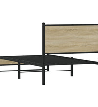 Metallbett ohne Matratze Sonoma-Eiche 90x200 cm