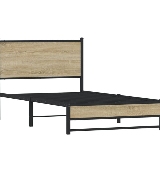 Metallbett ohne Matratze Sonoma-Eiche 100x190 cm