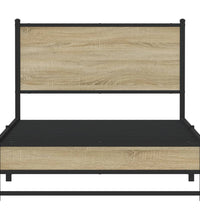 Metallbett ohne Matratze Sonoma-Eiche 100x190 cm