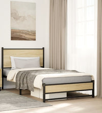 Metallbett ohne Matratze Sonoma-Eiche 100x200 cm