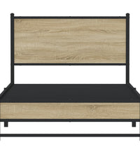 Metallbett ohne Matratze Sonoma-Eiche 100x200 cm