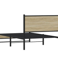 Metallbett ohne Matratze Sonoma-Eiche 100x200 cm