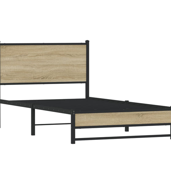 Metallbett ohne Matratze Sonoma-Eiche 107x203 cm