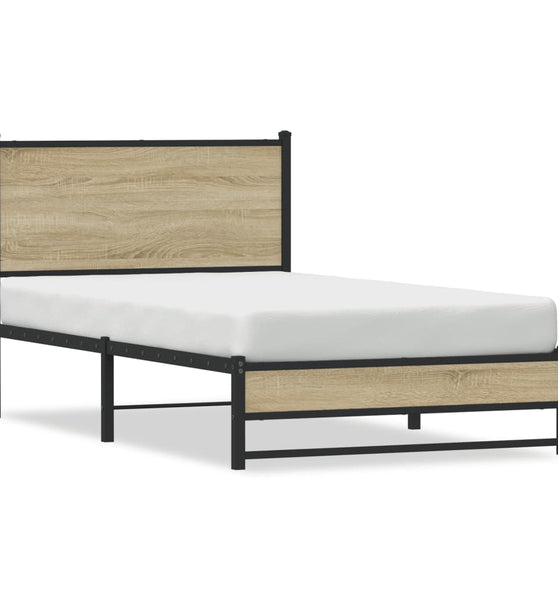 Metallbett ohne Matratze Sonoma-Eiche 107x203 cm