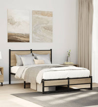 Metallbett ohne Matratze Sonoma-Eiche 120x190 cm