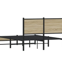 Metallbett ohne Matratze Sonoma-Eiche 120x190 cm