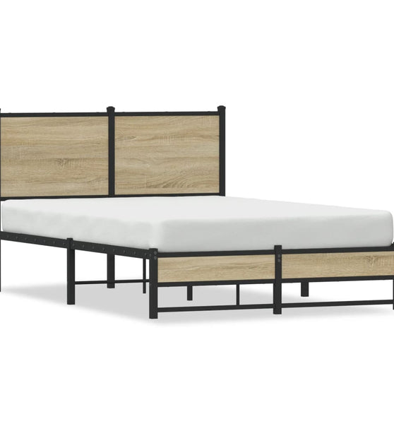 Metallbett ohne Matratze Sonoma-Eiche 120x190 cm