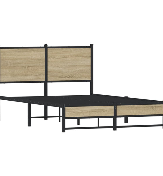Metallbett ohne Matratze Sonoma-Eiche 120x200 cm