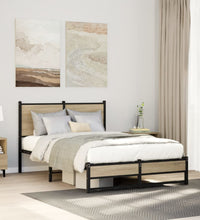 Metallbett ohne Matratze Sonoma-Eiche 120x200 cm