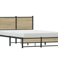 Metallbett ohne Matratze Sonoma-Eiche 120x200 cm