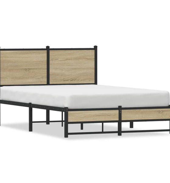 Metallbett ohne Matratze Sonoma-Eiche 120x200 cm