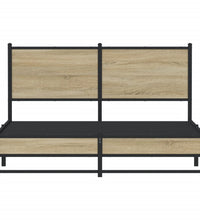 Metallbett ohne Matratze Sonoma-Eiche 137x190 cm
