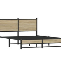 Metallbett ohne Matratze Sonoma-Eiche 140x190 cm