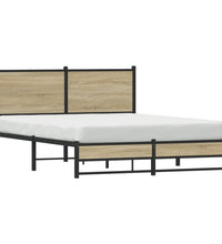 Metallbett ohne Matratze Sonoma-Eiche 140x190 cm