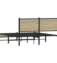 Metallbett ohne Matratze Sonoma-Eiche 140x190 cm