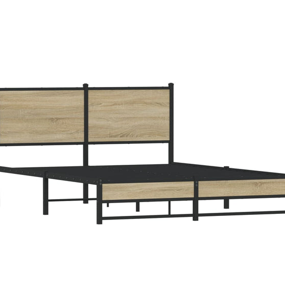 Metallbett ohne Matratze Sonoma-Eiche 140x200 cm